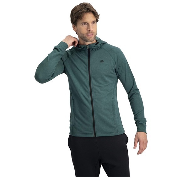 Three Sixty Six Dry Fit Full Zip Hoodie Jacket for Men- Atlantic Deep Teal - Picture 2 of 6